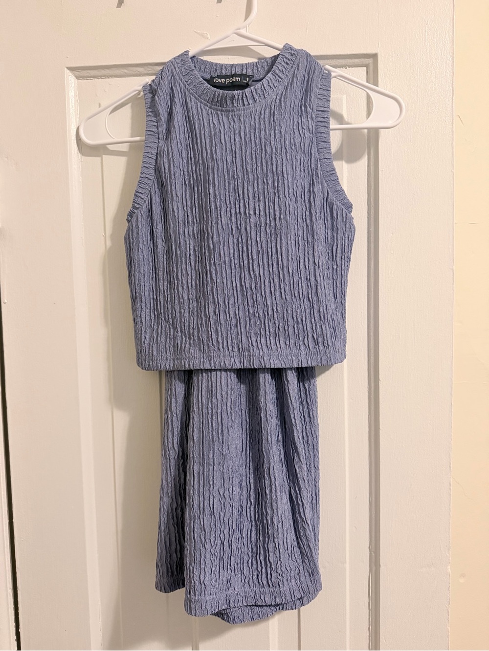 Love Poem Purple Textured Matching 2-Piece Pants Set Size Small